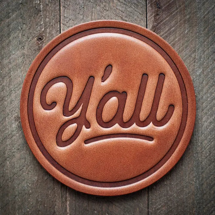 Y'all Leather Coaster